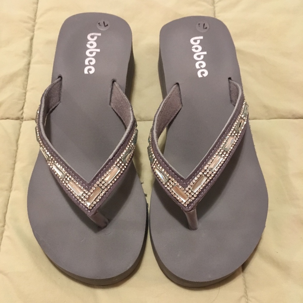 Blinged out flip flops